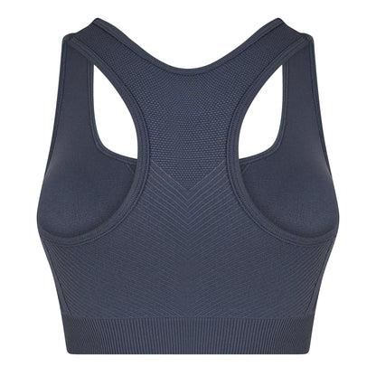 Shark Grey - Back - USA Womens-Ladies Ribbed Seamless Sports Bra