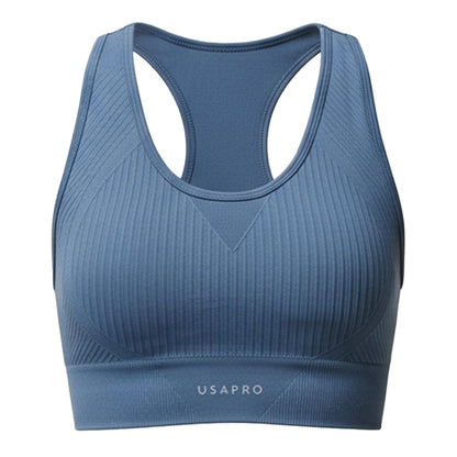 Storm - Front - USA Womens-Ladies Ribbed Seamless Sports Bra
