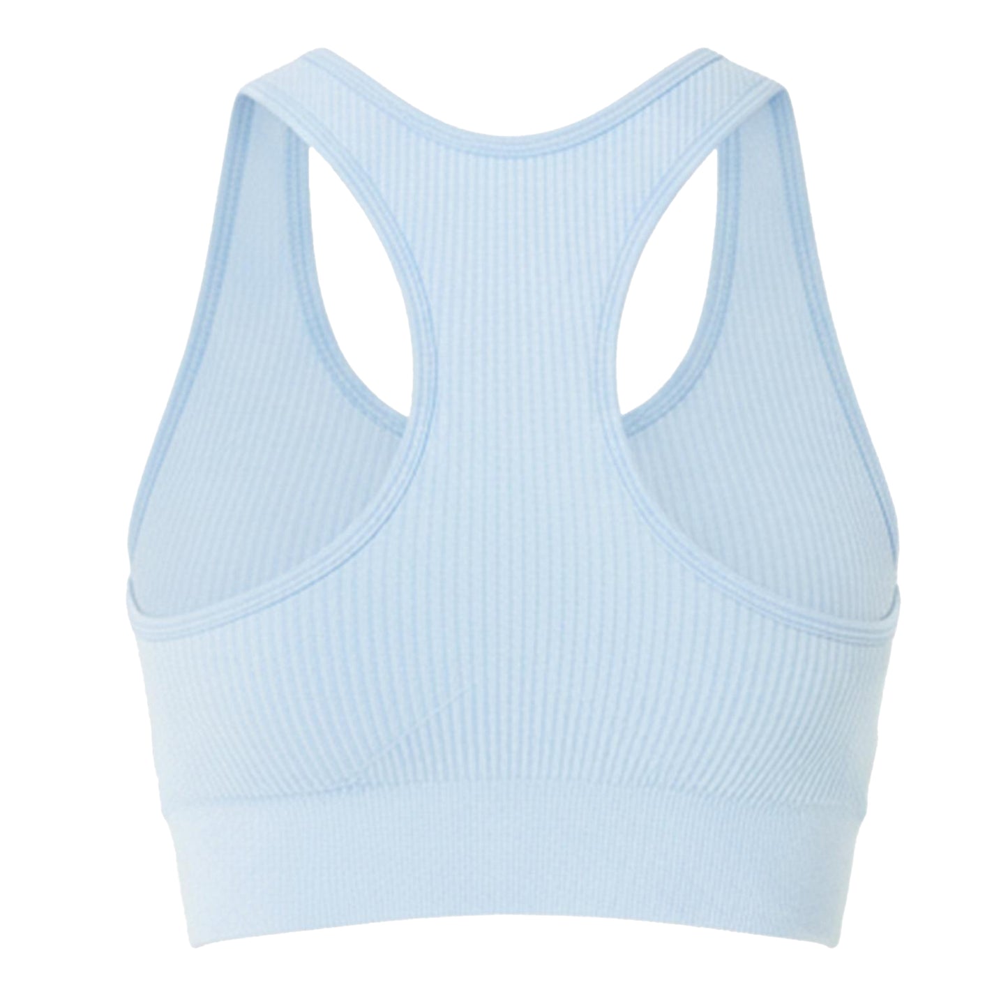 Brunnera Blue - Back - USA Womens-Ladies Ribbed Seamless Sports Bra