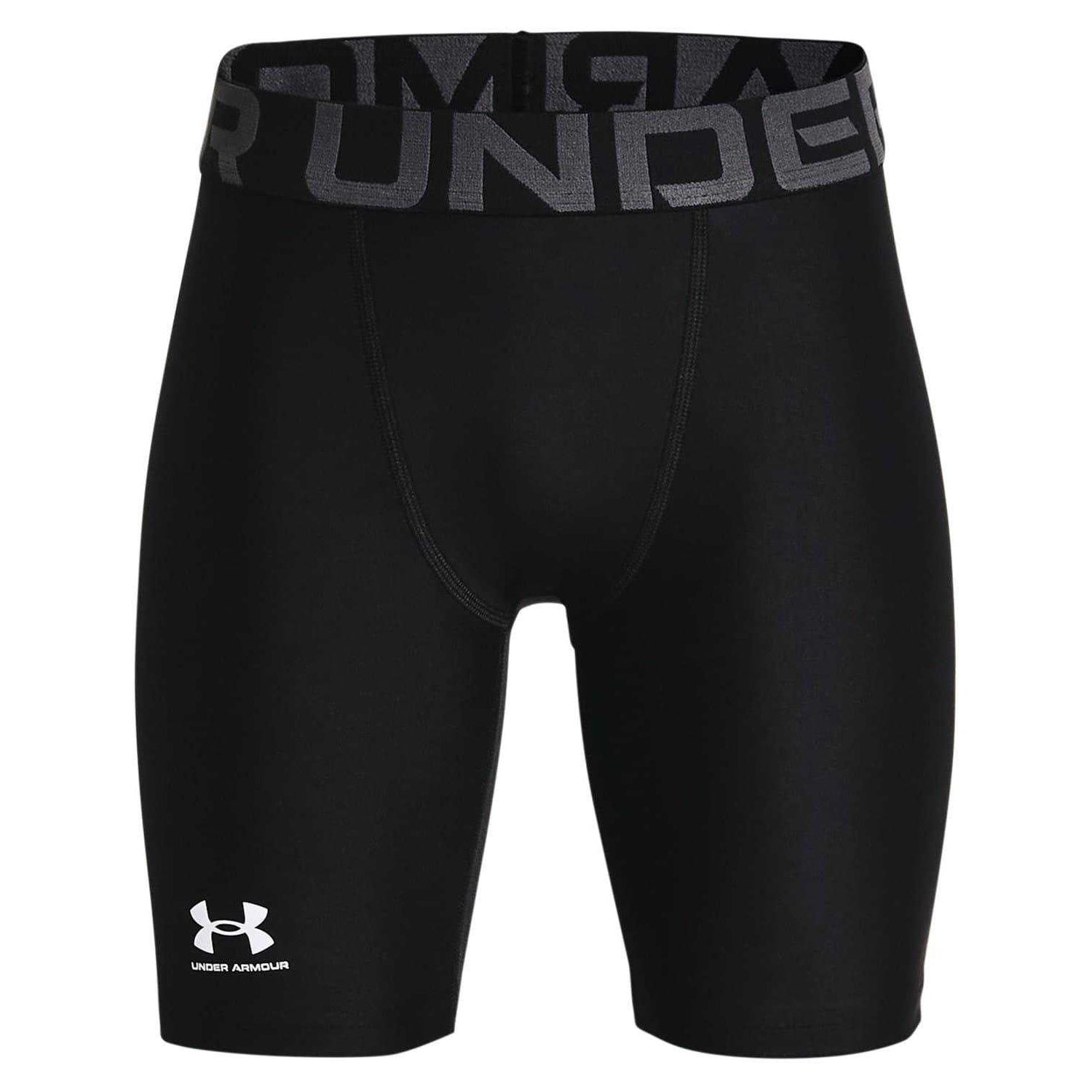 Black - Front - Under Armour Childrens-Kids HeatGear Compression Shorts