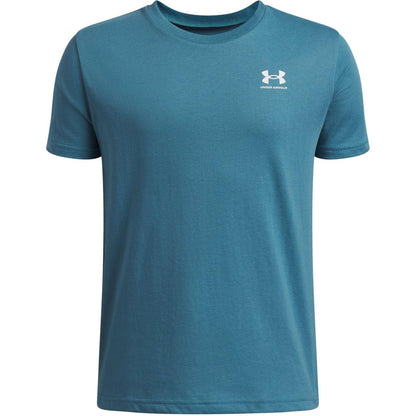 Blue - Front - Under Armour Boys Logo Short-Sleeved T-Shirt
