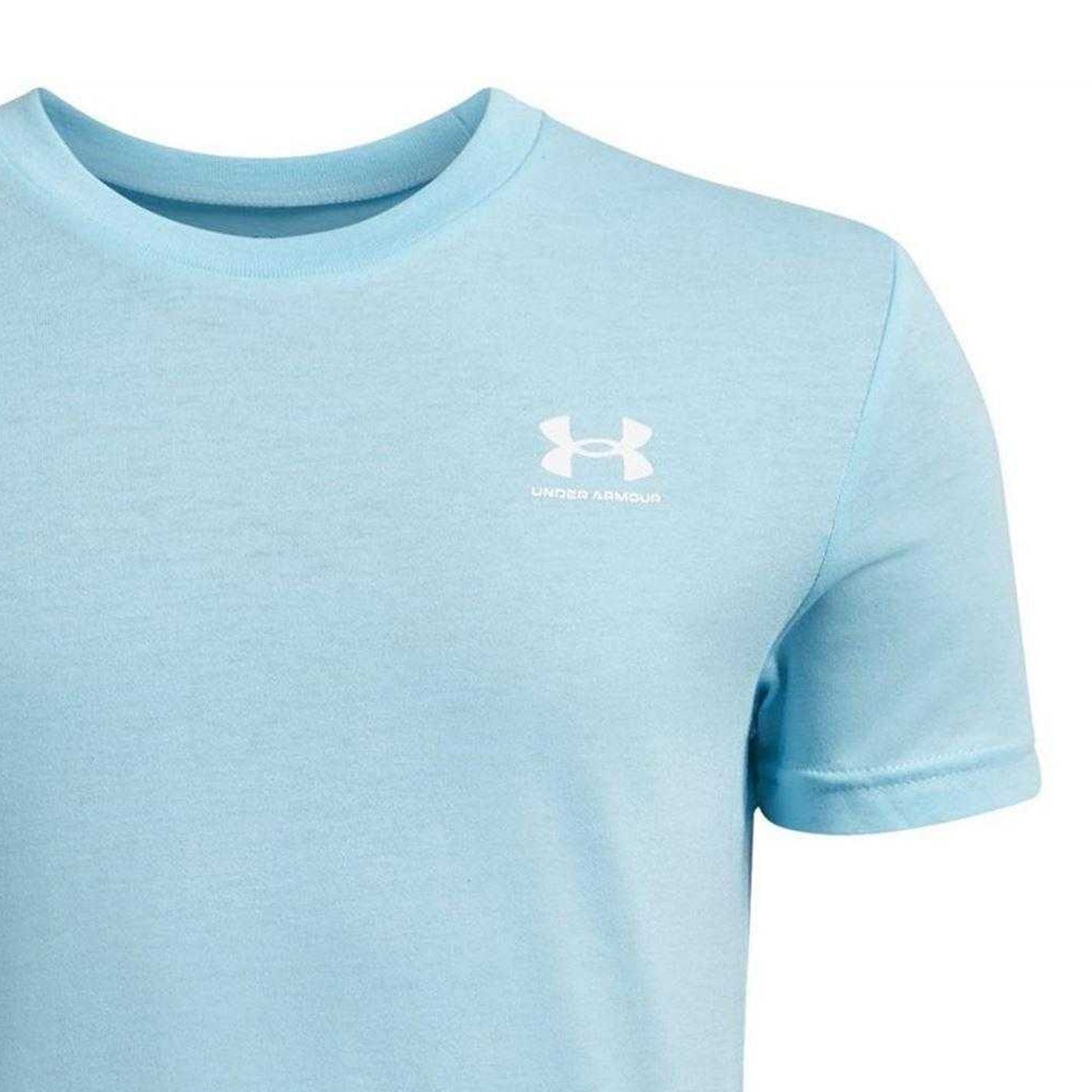 Blue - Close up - Under Armour Boys Logo Short-Sleeved T-Shirt