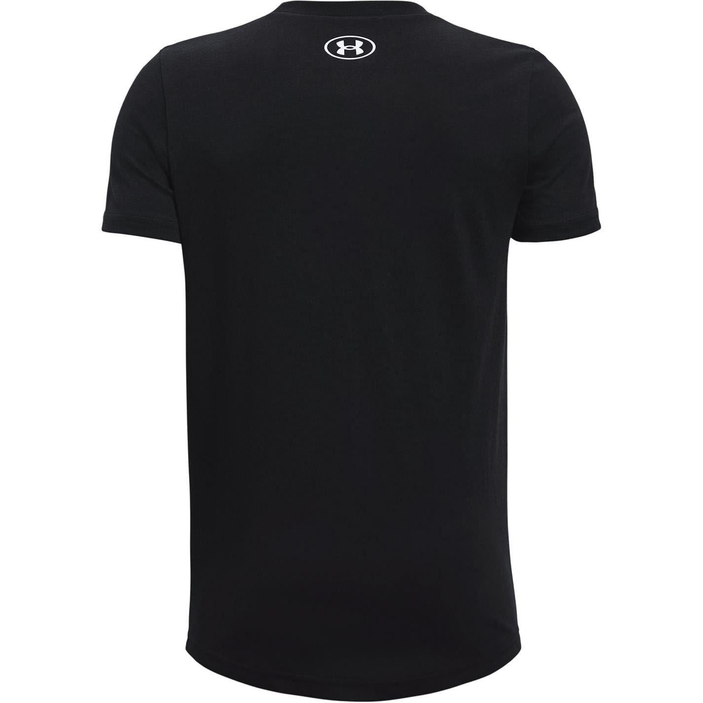 Black Heather - Back - Under Armour Boys Logo Short-Sleeved T-Shirt