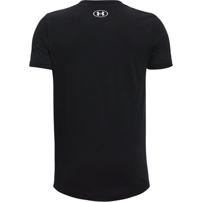 Black Heather - Back - Under Armour Boys Logo Short-Sleeved T-Shirt