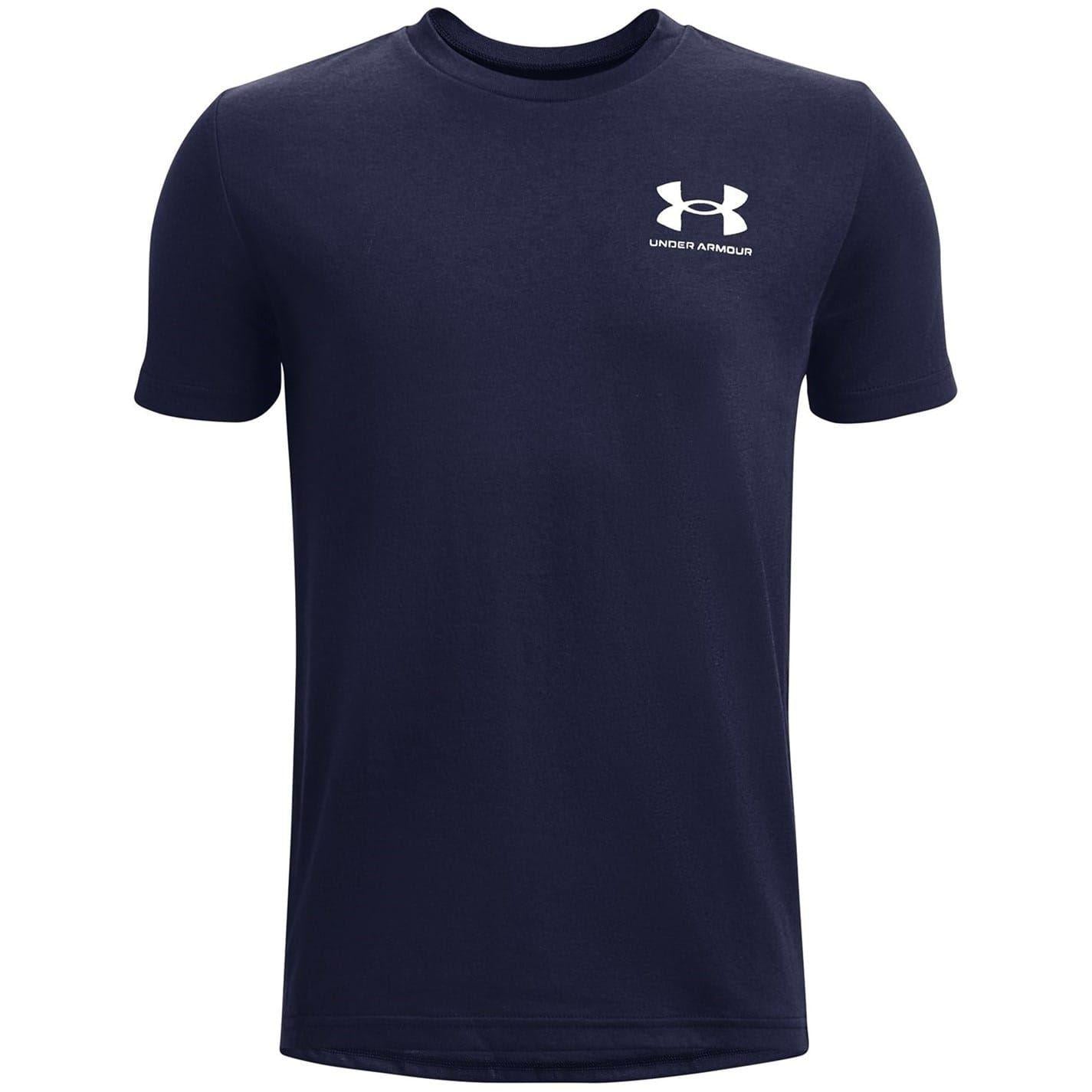 Navy-Grey - Front - Under Armour Boys Logo Short-Sleeved T-Shirt