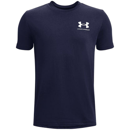 Navy-Grey - Front - Under Armour Boys Logo Short-Sleeved T-Shirt