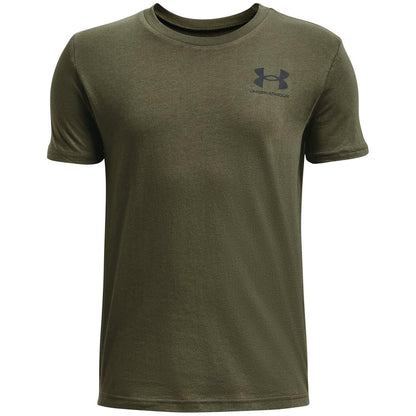 Green - Front - Under Armour Boys Logo Short-Sleeved T-Shirt