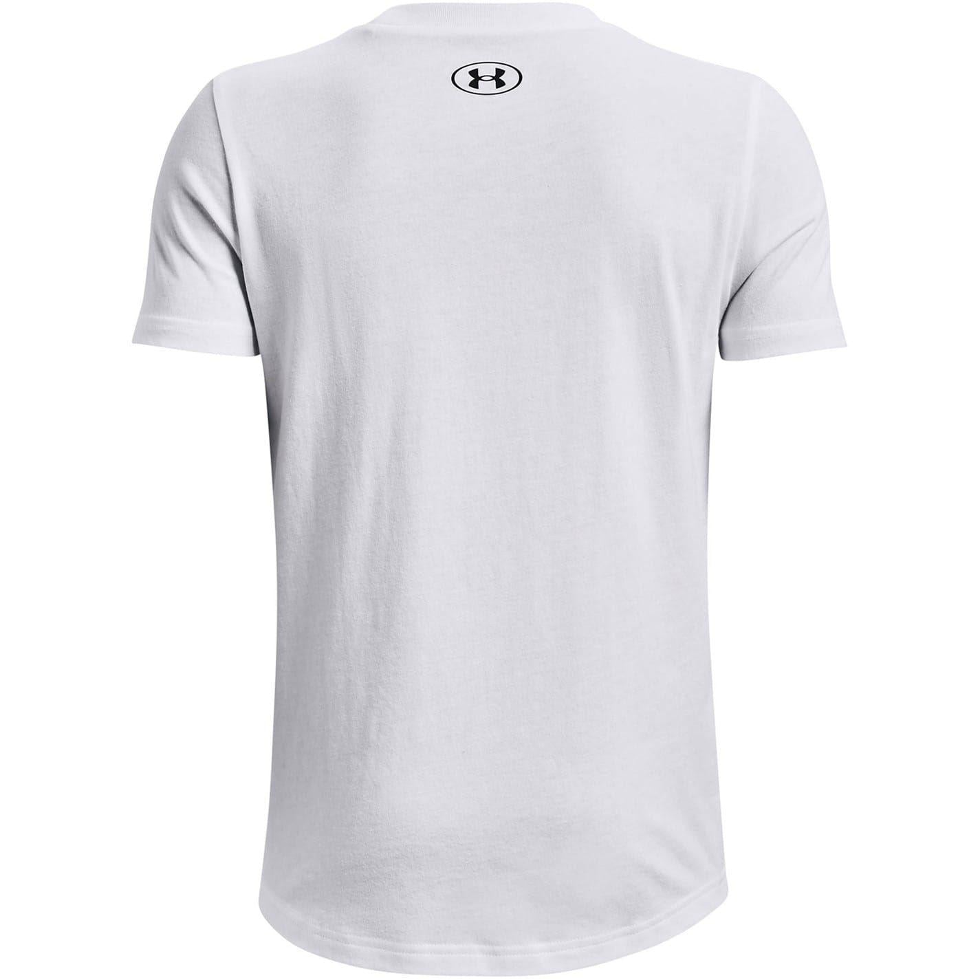 White - Back - Under Armour Boys Logo Short-Sleeved T-Shirt