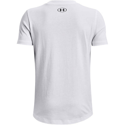White - Back - Under Armour Boys Logo Short-Sleeved T-Shirt