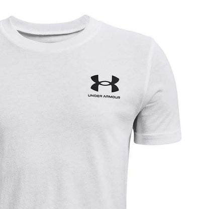 White - Side - Under Armour Boys Logo Short-Sleeved T-Shirt