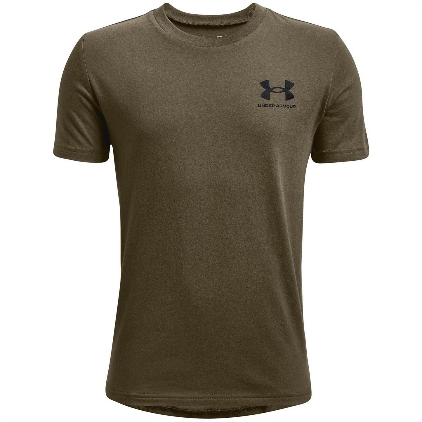 Dark Green - Front - Under Armour Boys Logo Short-Sleeved T-Shirt