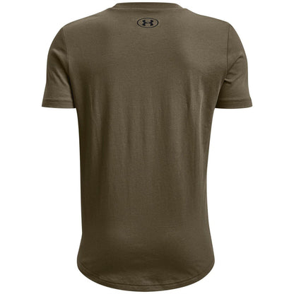 Dark Green - Back - Under Armour Boys Logo Short-Sleeved T-Shirt