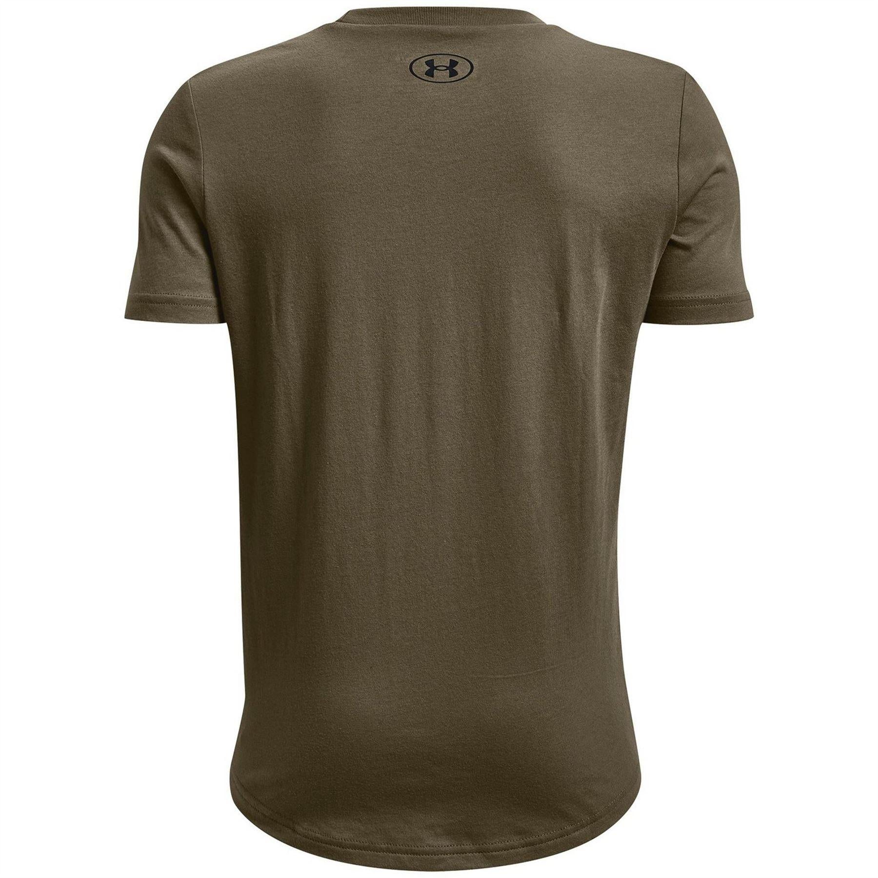 Dark Green - Side - Under Armour Boys Logo Short-Sleeved T-Shirt