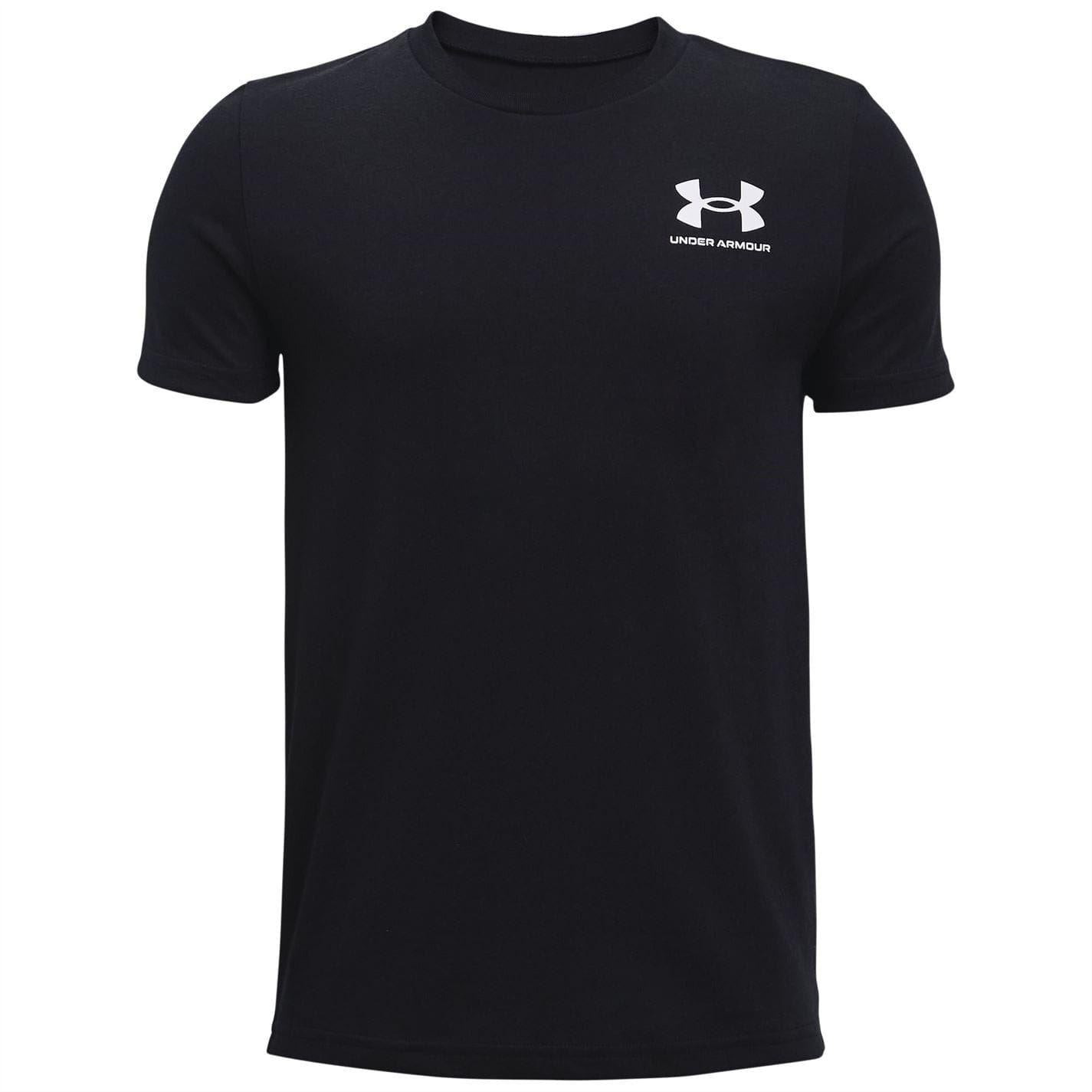 Black Heather - Front - Under Armour Boys Logo Short-Sleeved T-Shirt