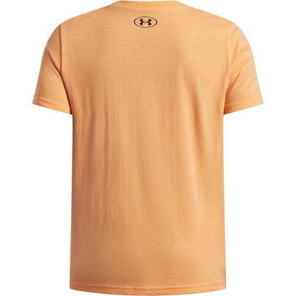 Orange-Black - Back - Under Armour Boys Logo Short-Sleeved T-Shirt