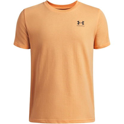 Orange-Black - Front - Under Armour Boys Logo Short-Sleeved T-Shirt