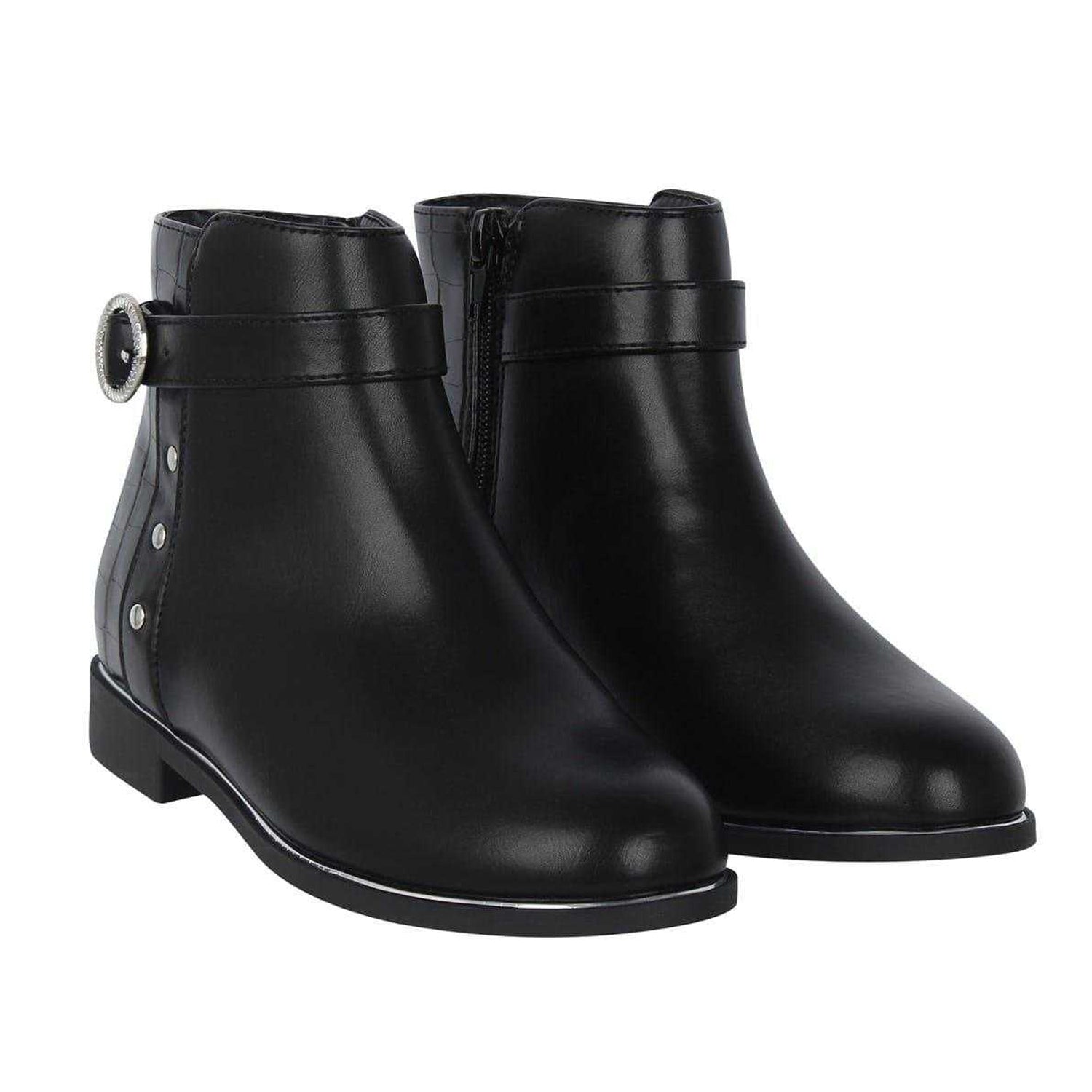 Black - Pack Shot - Miso Girls Buckle Ankle Boots