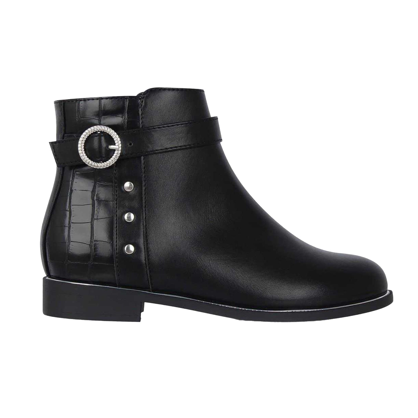 Black - Front - Miso Girls Buckle Ankle Boots