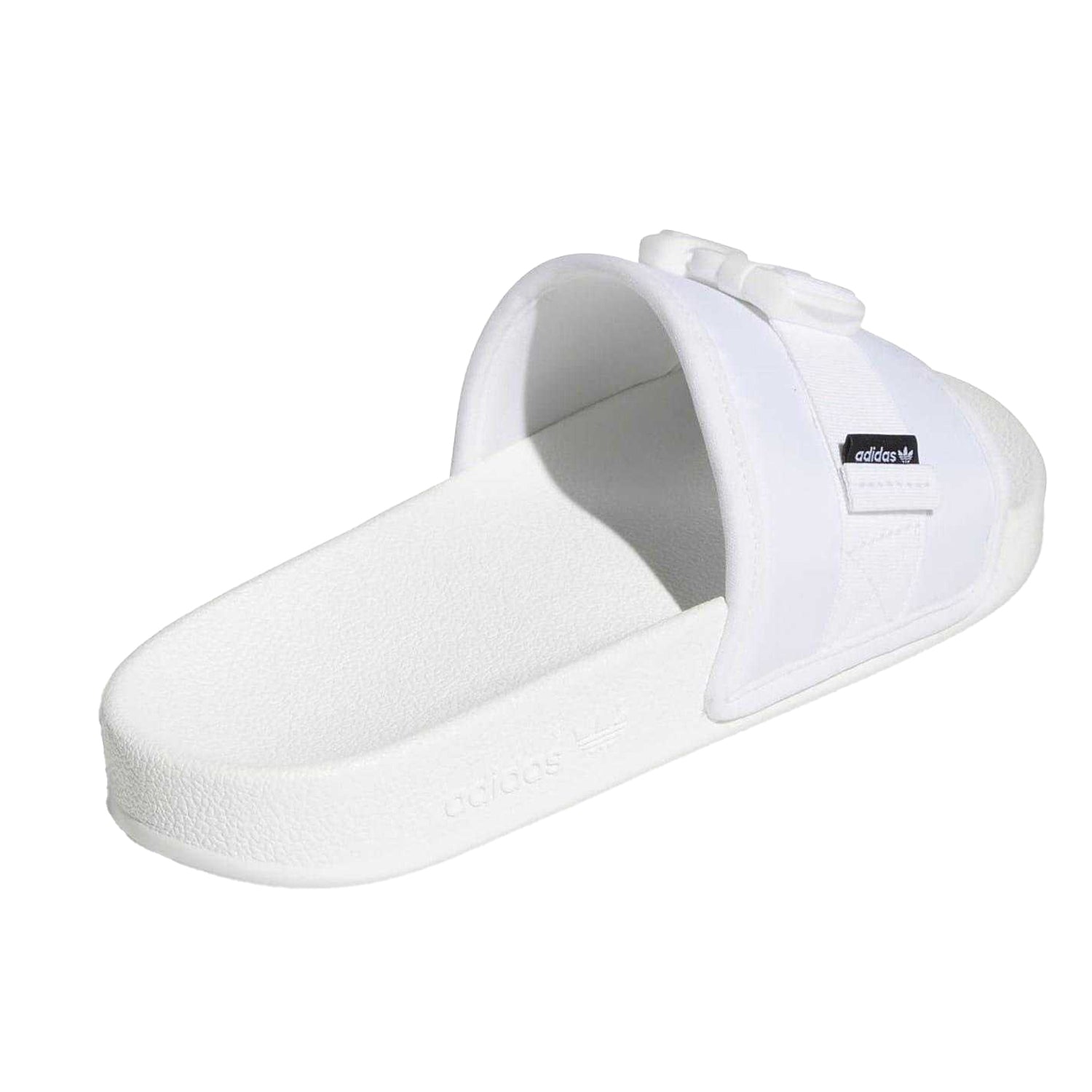 White - Back - Adidas Womens-Ladies Adilette Textile Summer Flat Sliders