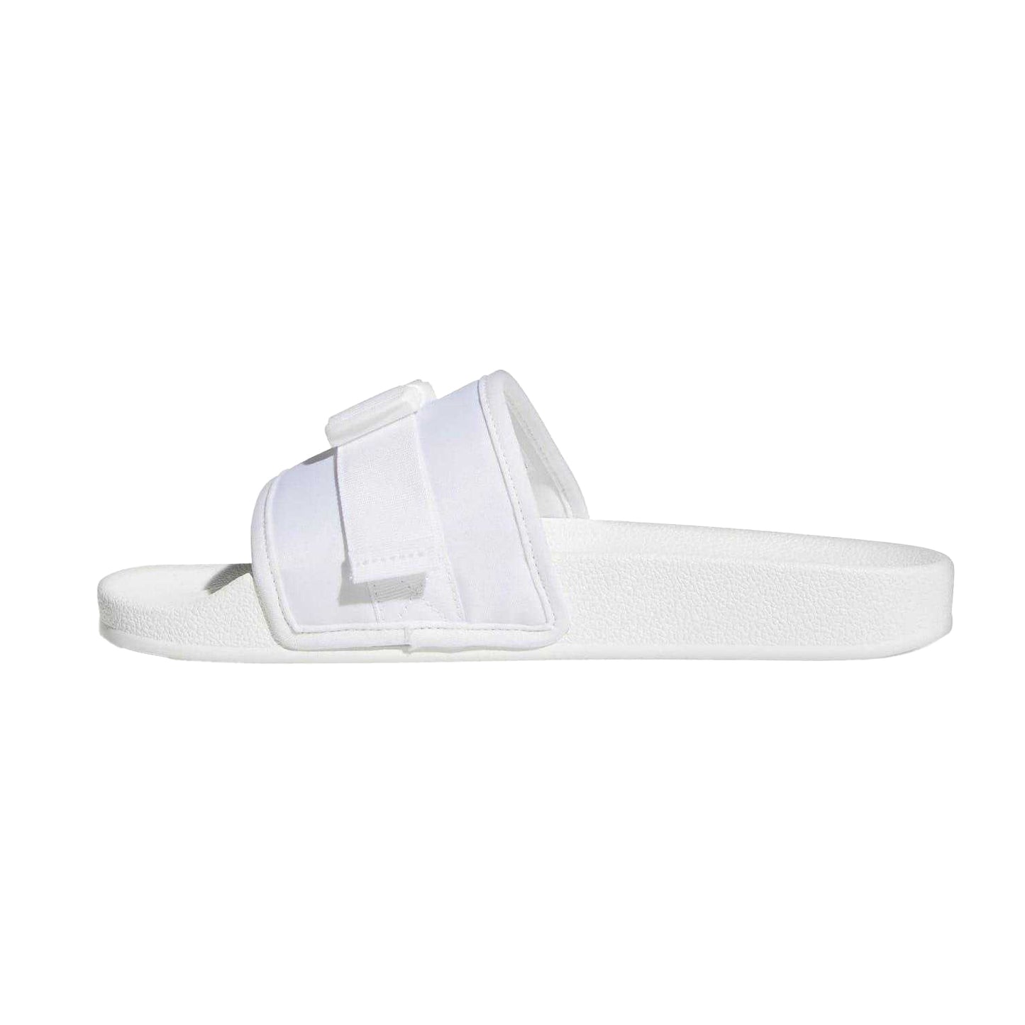 White - Side - Adidas Womens-Ladies Adilette Textile Summer Flat Sliders