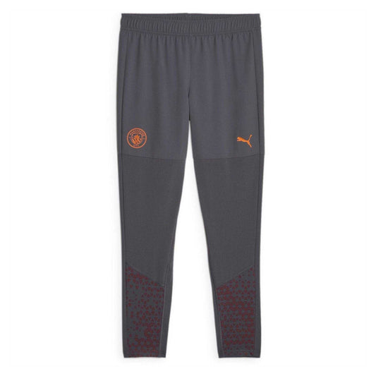 Grey - Front - Puma Womens-Ladies Manchester City FC Tapered Jogging Bottoms