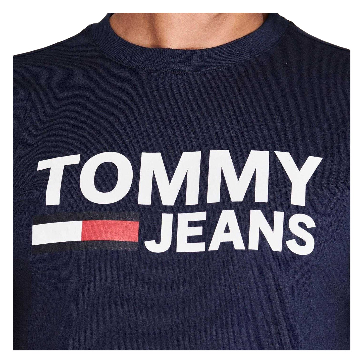 Black Iris - Side - Tommy Jeans Mens Cropped Logo T-Shirt