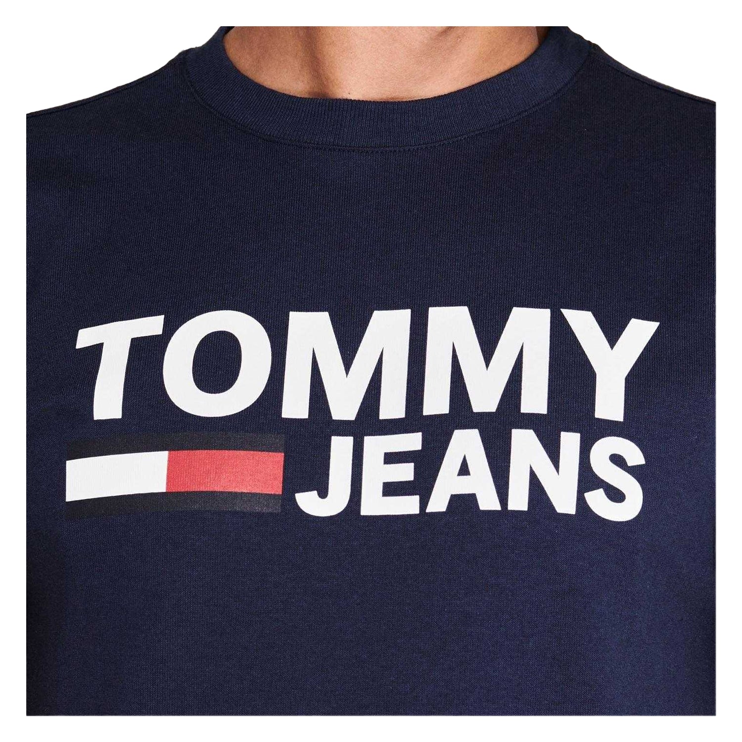 Black Iris - Side - Tommy Jeans Mens Cropped Logo T-Shirt