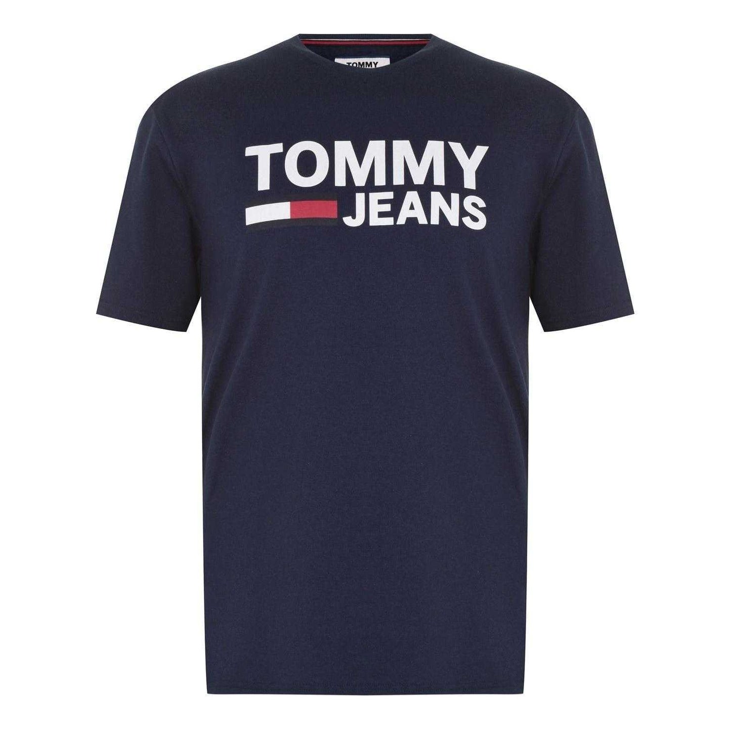 Black Iris - Front - Tommy Jeans Mens Cropped Logo T-Shirt