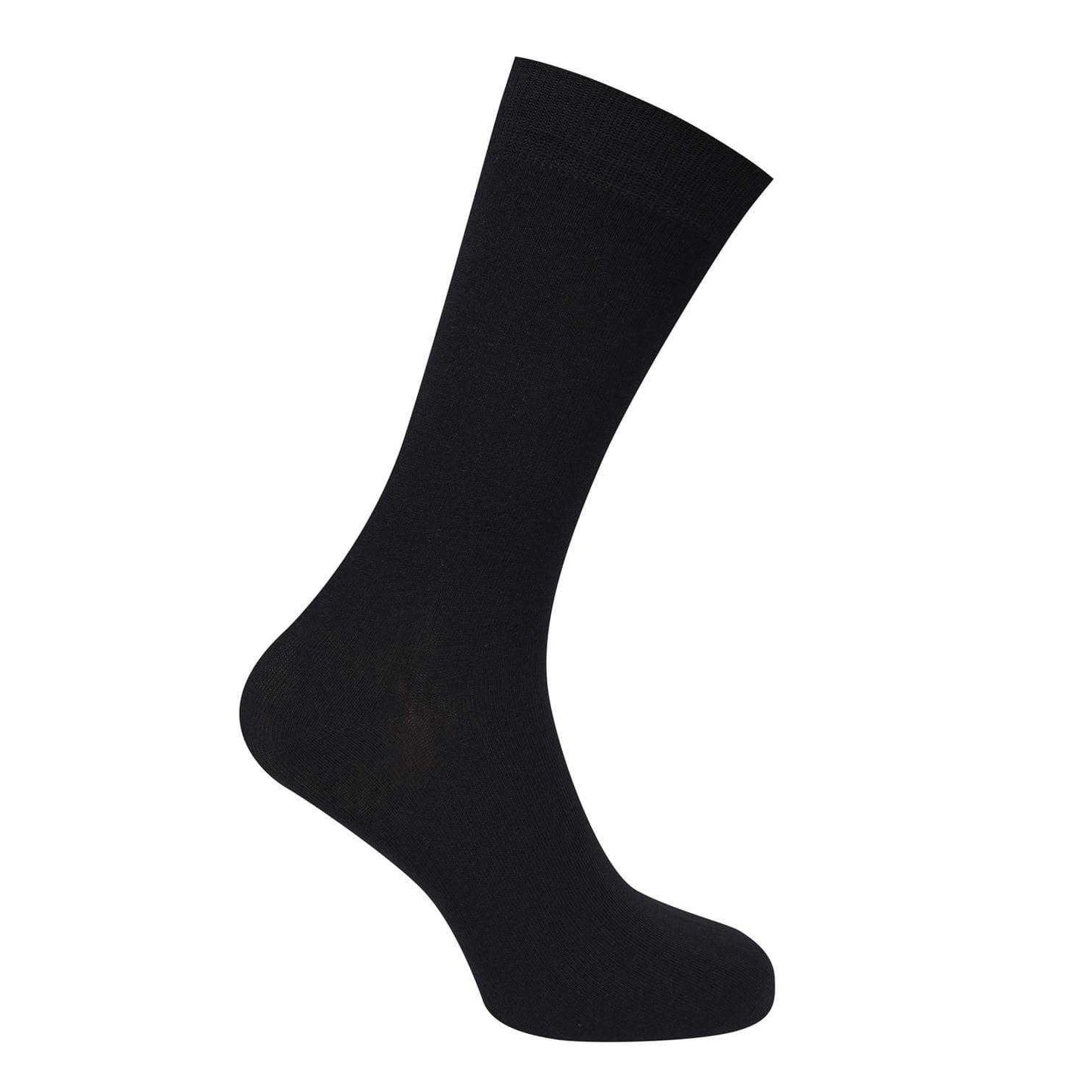 Black - Side - Firetrap Mens Plain Formal Socks (Pack of 3)