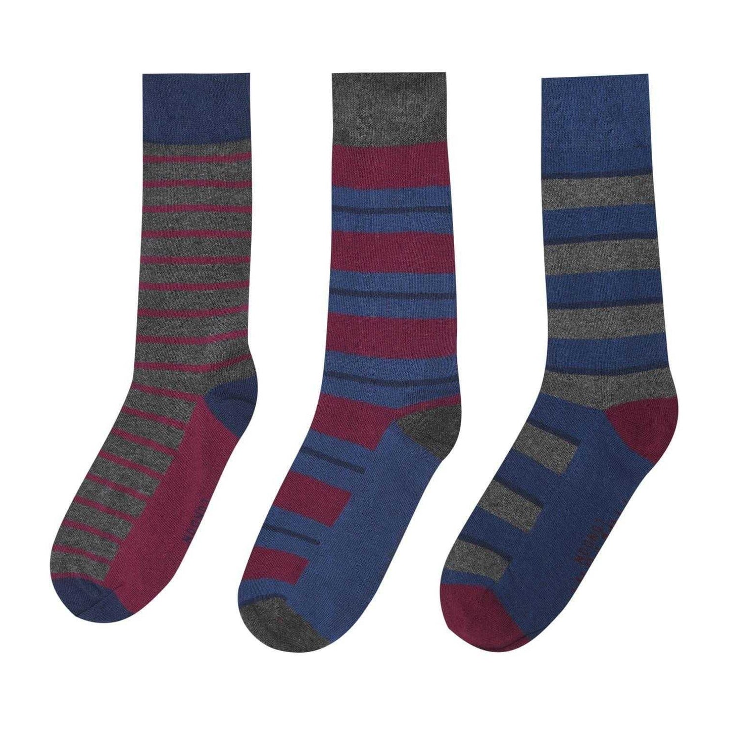 Multicoloured - Front - Firetrap Mens Plain Formal Socks (Pack of 3)