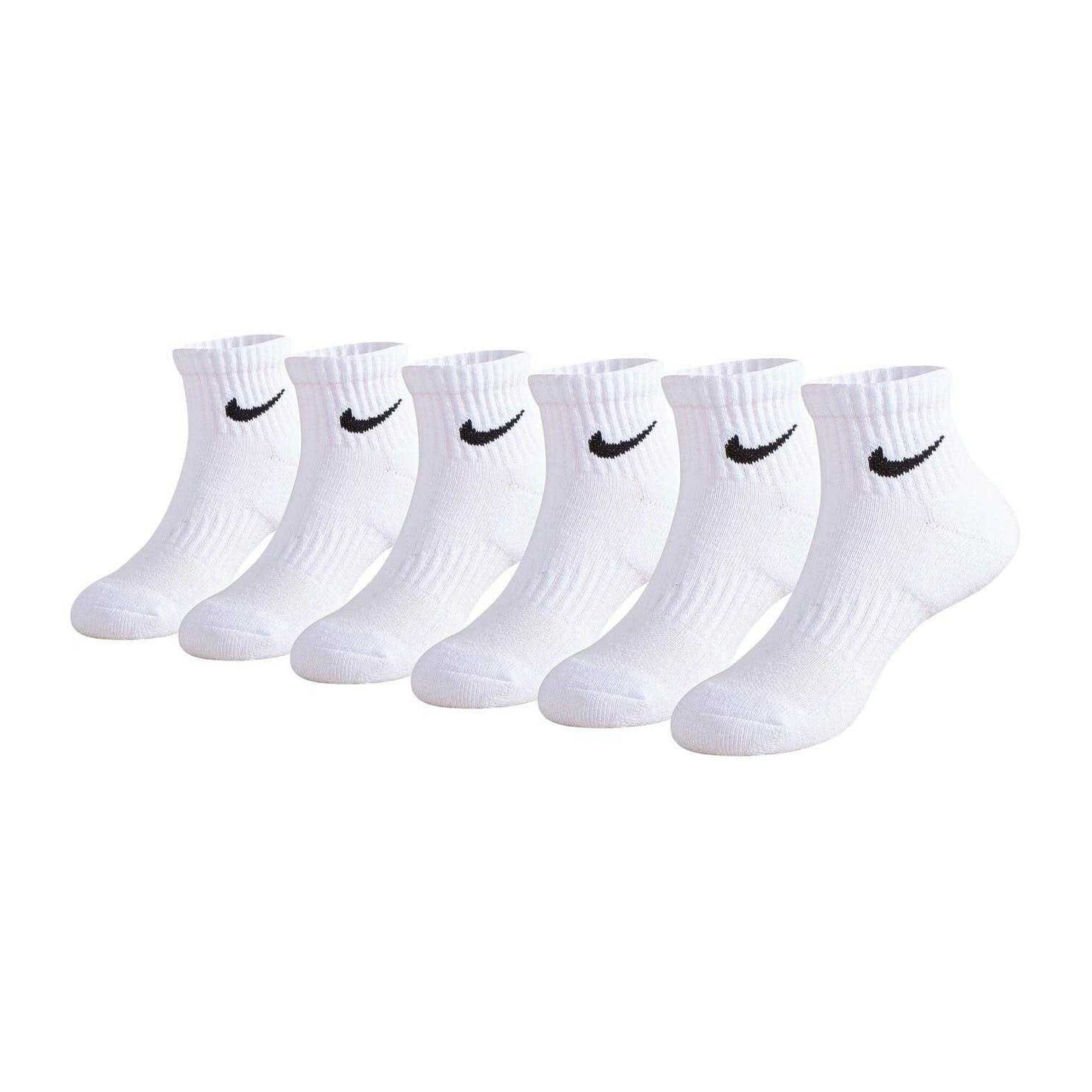 White - Front - Nike Childrens-Kids Quarter Socks (Pack of 6)