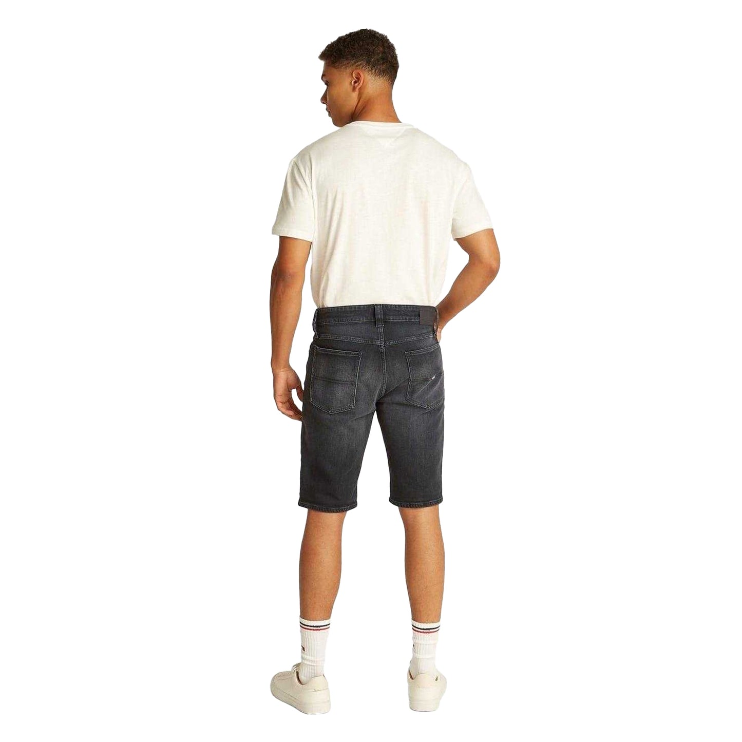 Black Denim - Pack Shot - Tommy Jeans Mens Ronnie Denim Shorts