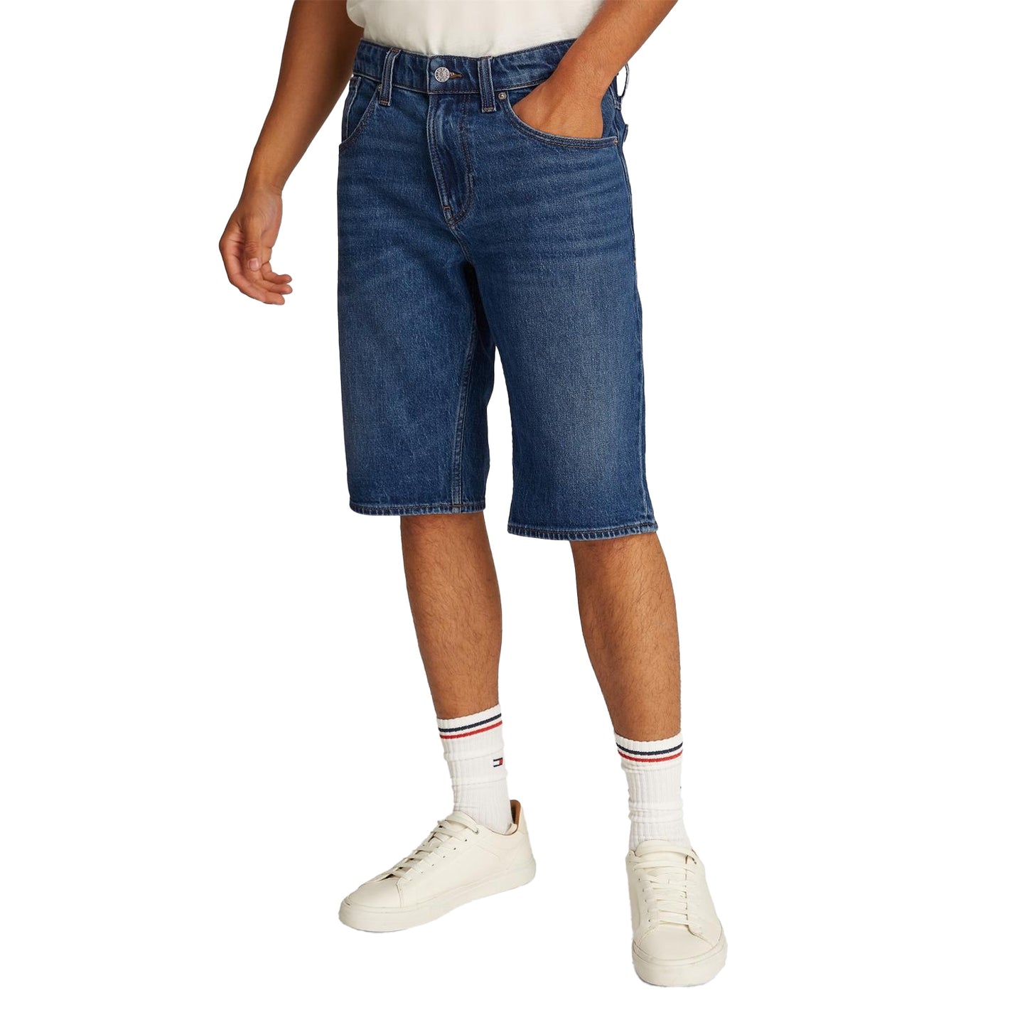 Dark Denim - Side - Tommy Jeans Mens Ronnie Denim Shorts