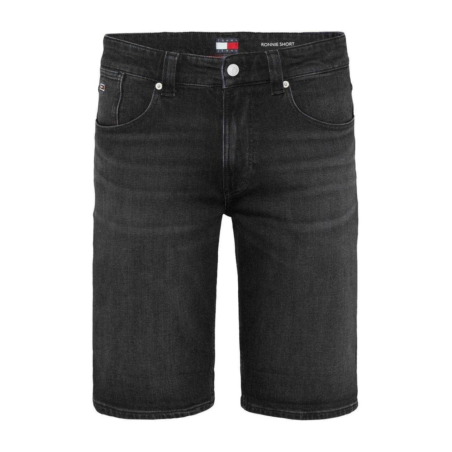 Black Denim - Front - Tommy Jeans Mens Ronnie Denim Shorts
