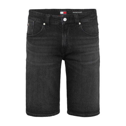 Black Denim - Front - Tommy Jeans Mens Ronnie Denim Shorts