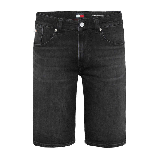 Black Denim - Front - Tommy Jeans Mens Ronnie Denim Shorts