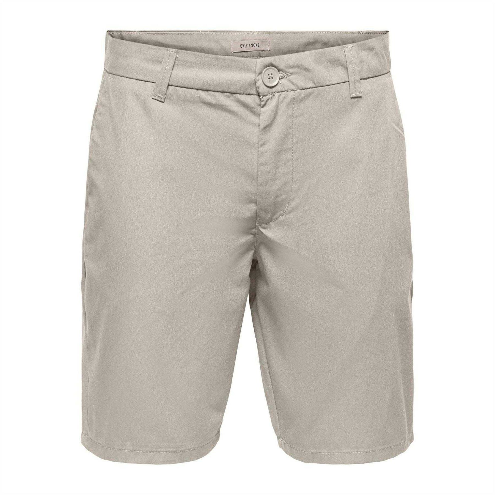 Silver - Front - Only and Sons Mens Chino Shorts