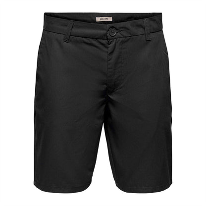 Jet Black - Front - Only and Sons Mens Chino Shorts