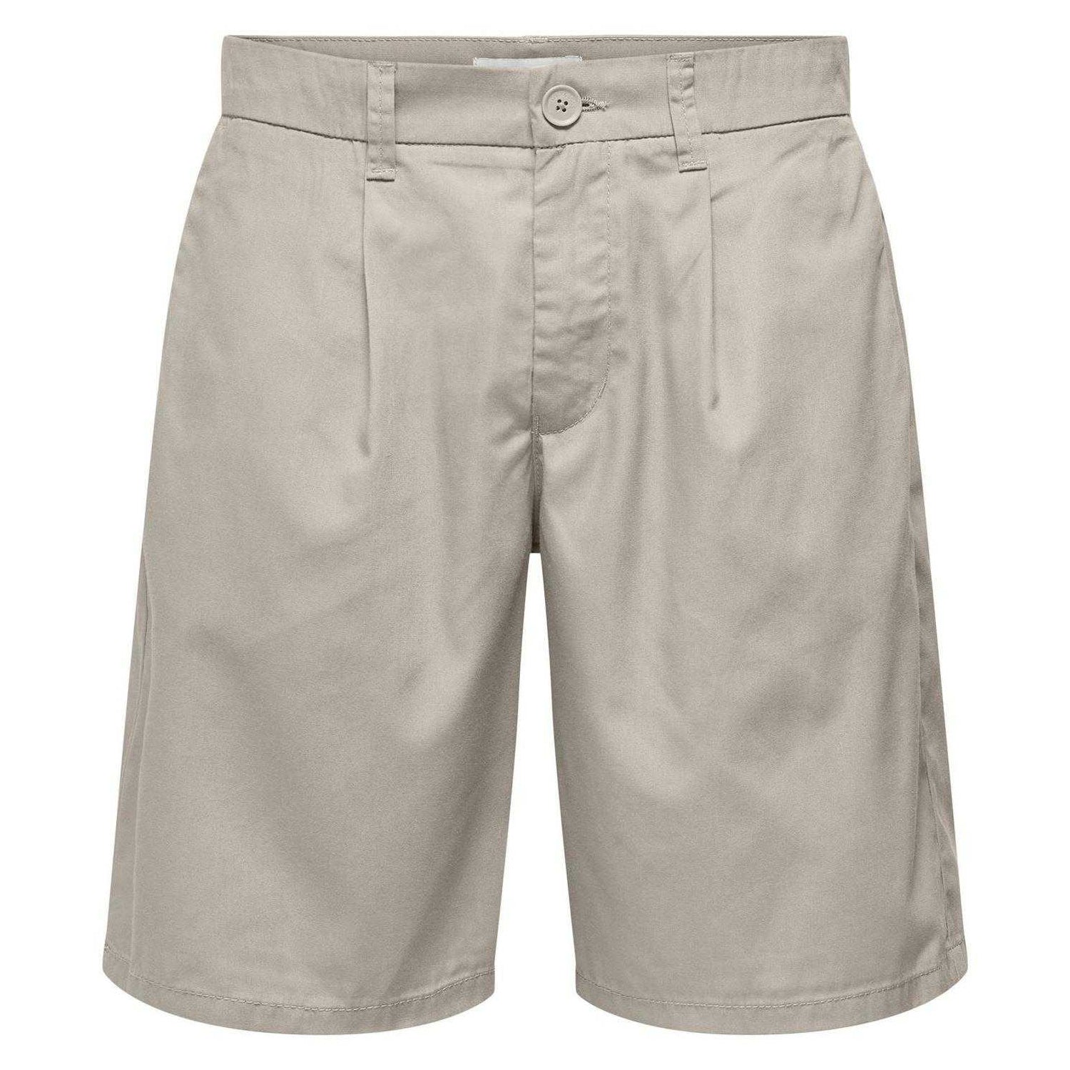 Silver - Front - Only and Sons Mens Chino Shorts
