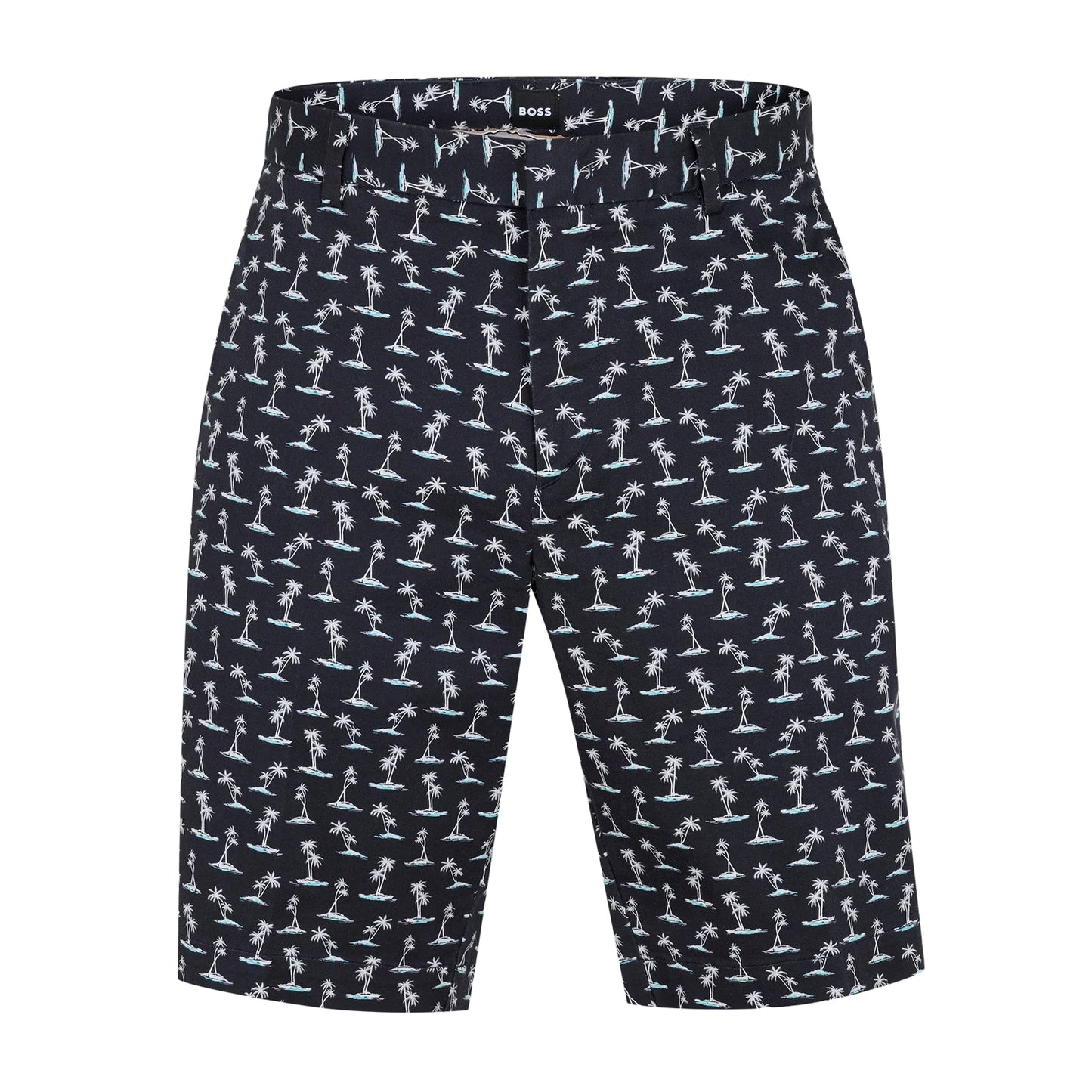 Pastel Blue - Front - Boss Mens All-Over Print Chino Shorts