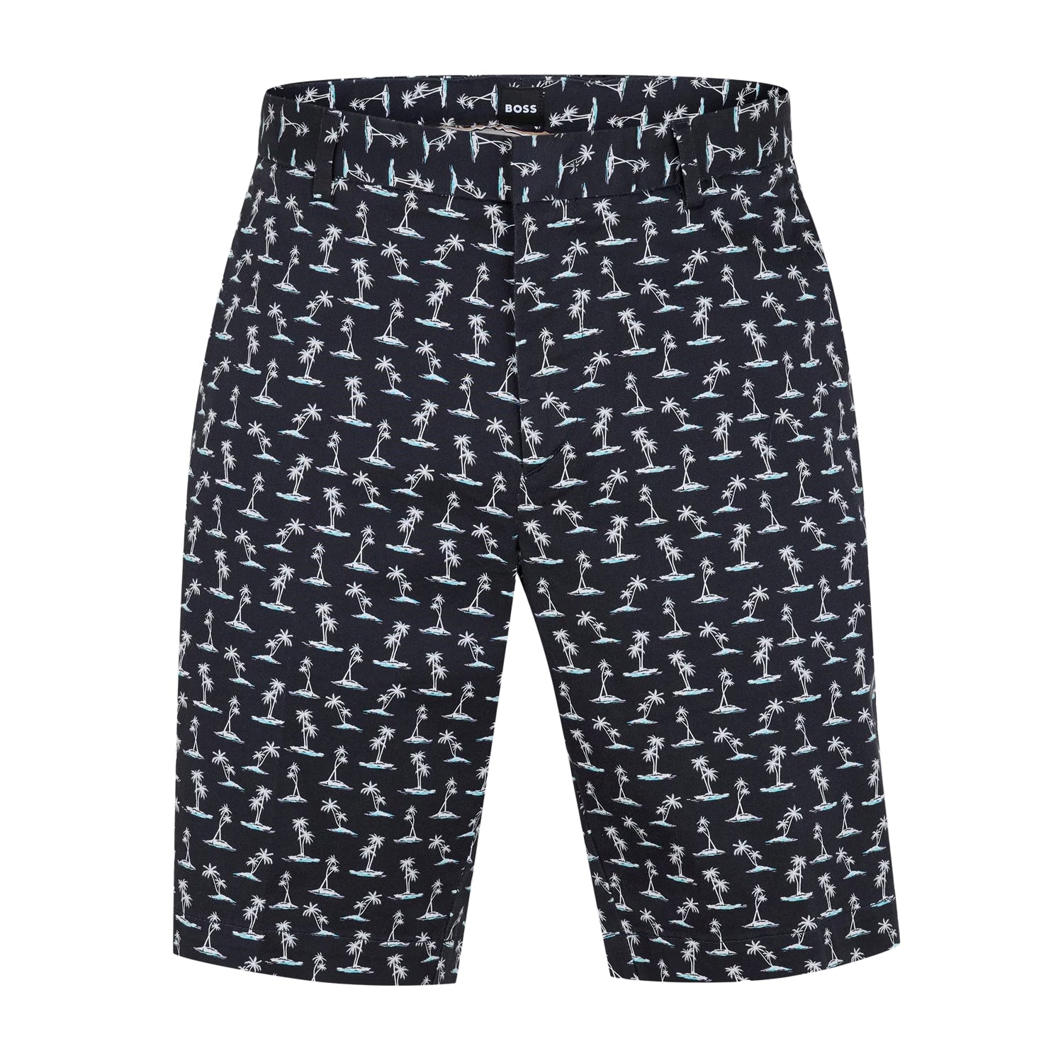 Pastel Blue - Front - Boss Mens All-Over Print Chino Shorts