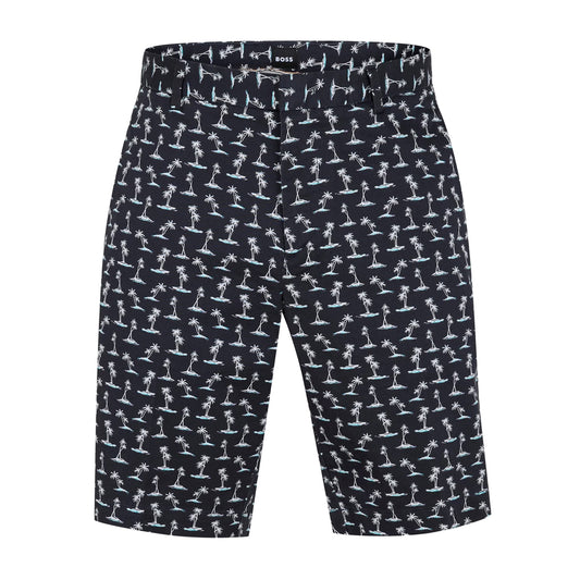 Pastel Blue - Front - Boss Mens All-Over Print Chino Shorts