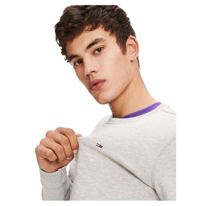 Grey Heather - Side - Tommy Jeans Mens Fleece Lined Sweatshirt