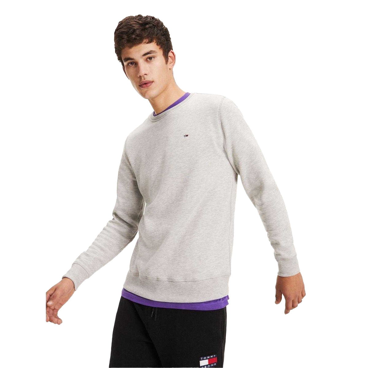 Grey Heather - Lifestyle - Tommy Jeans Mens Fleece Lined Sweatshirt