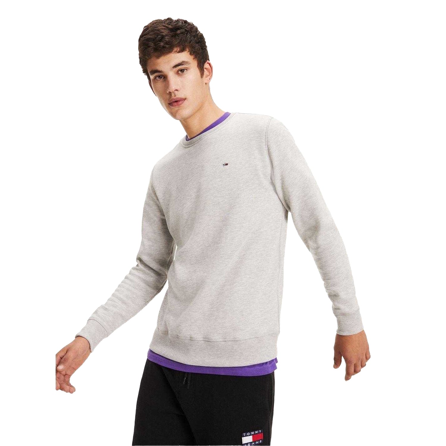 Grey Heather - Lifestyle - Tommy Jeans Mens Fleece Lined Sweatshirt