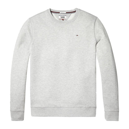 Grey Heather Marl - Front - Tommy Jeans Mens Fleece Lined Sweatshirt
