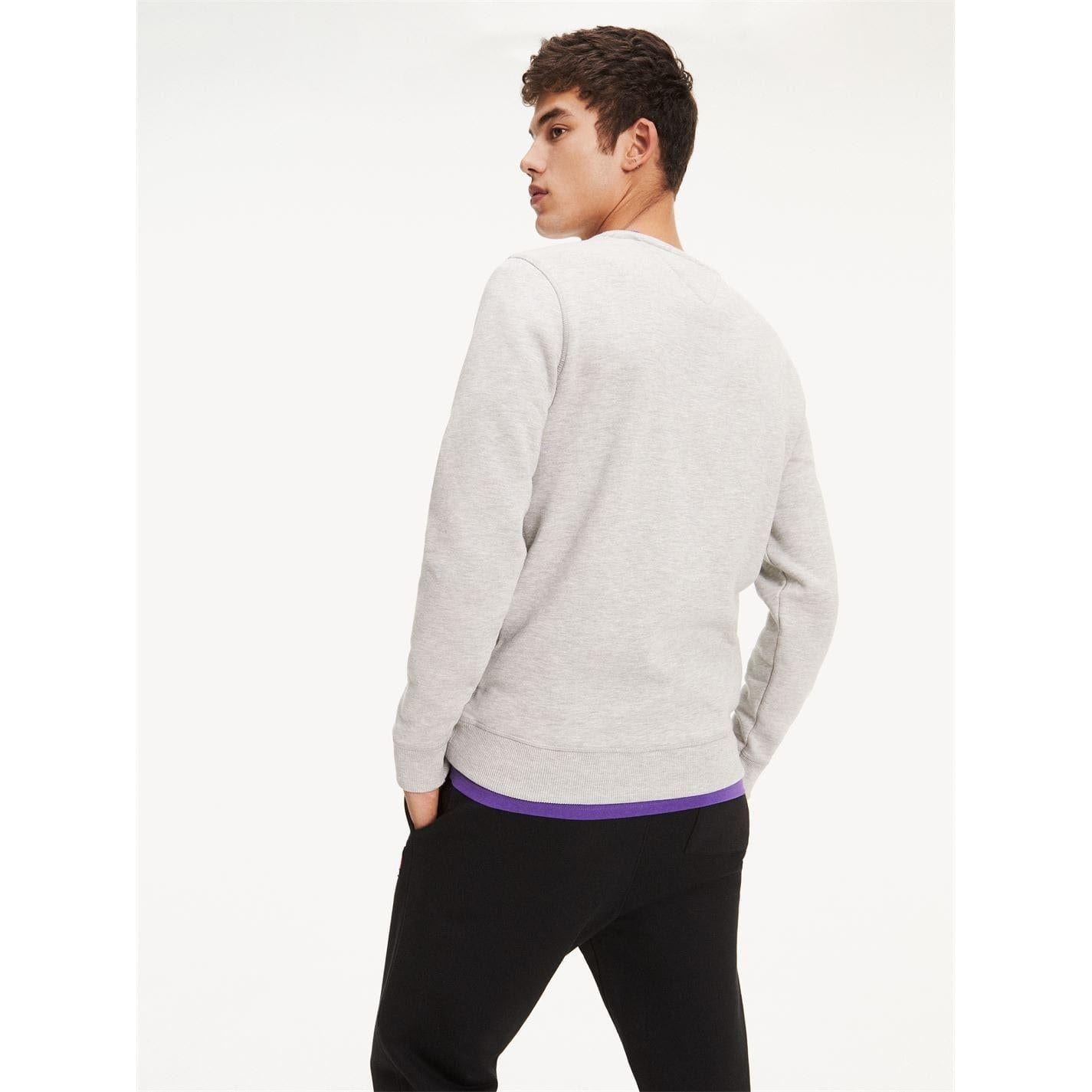 Grey Heather Marl - Side - Tommy Jeans Mens Fleece Lined Sweatshirt