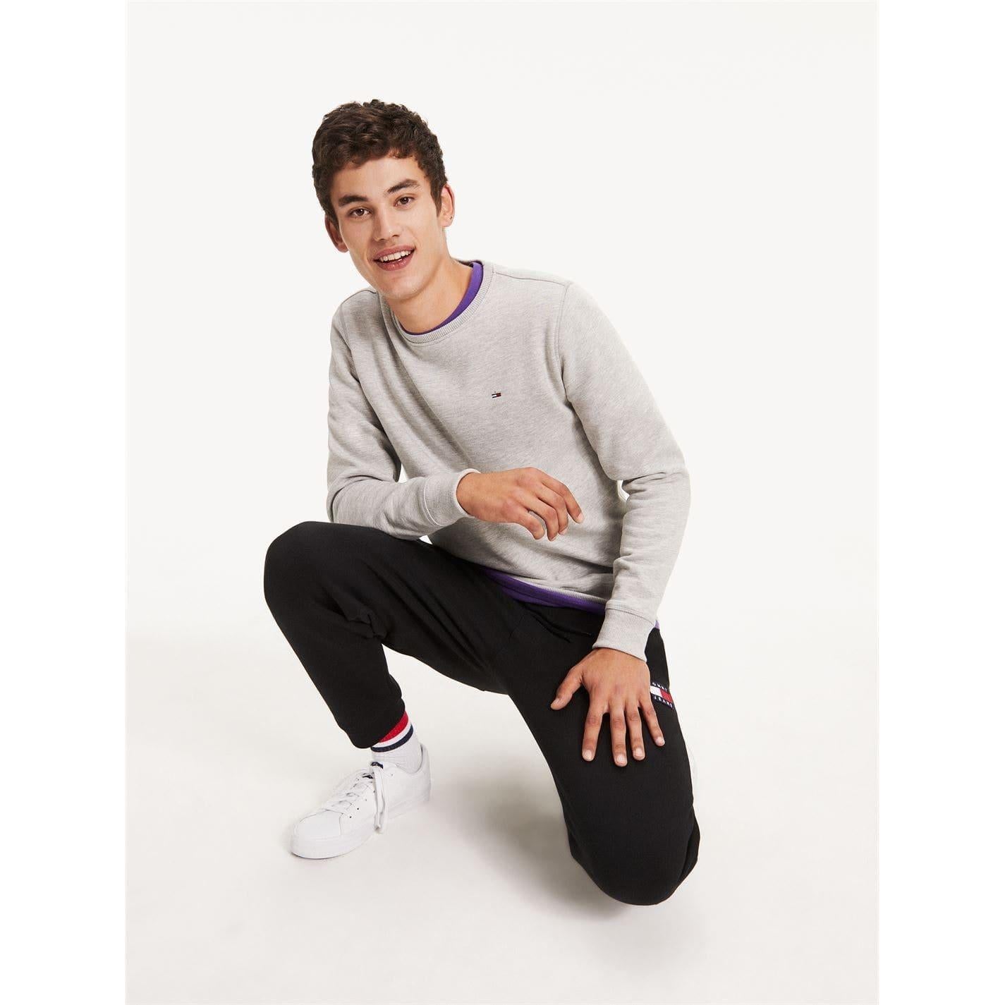 Grey Heather Marl - Lifestyle - Tommy Jeans Mens Fleece Lined Sweatshirt