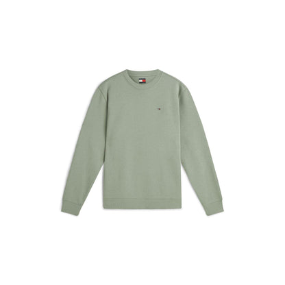 Olive Green - Front - Tommy Jeans Mens Fleece Lined Sweatshirt