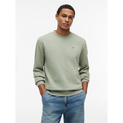 Olive Green - Back - Tommy Jeans Mens Fleece Lined Sweatshirt